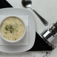Lemon Chicken Soup. · Our home-made avgolemono soup is cream-based and is cooked with lemon and chicken.