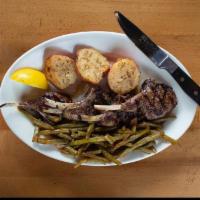 Lamb Chops (4Pcs). · Grilled Lamb Chops from New Zealand, Served with Rosemary Red Potatoes and Green Beans.