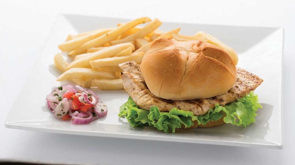 Grilled Chicken Sandwich · Cooked on a rack over a grill. boneless skinless chicken sandwich.