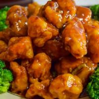 Orange Chicken · Cubes of chicken coated with water chestnut flour until crispy and cooked with house special...