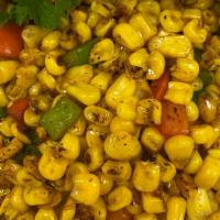 Roasted Corn · with green and red peppers