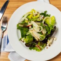 Ray'S Salad · artisan mixed greens, chopped walnuts, smoked almonds, pumpkin and sunflower seeds, goat che...
