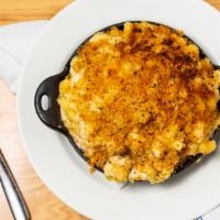 Four Cheese Mac · cheddar, gruyere, parmesan & swiss topping