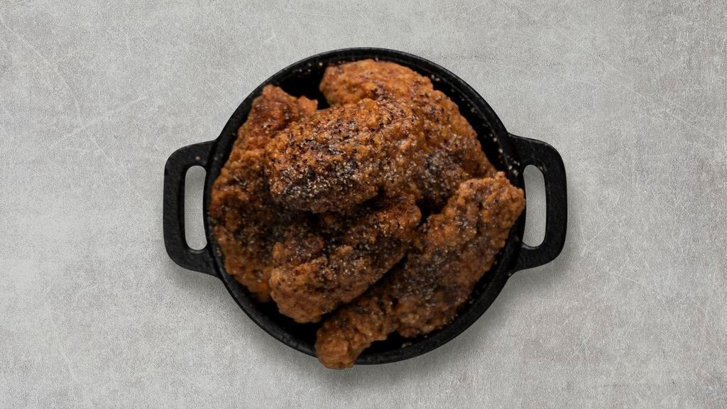 Lemon Pepper Boneless Wings · Served with celery or carrots, and blue cheese or ranch.