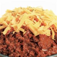 Chili Cup · Our homemade fan favorite.  No beans. Comes with shredded cheese and oyster crackers.