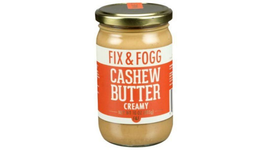 Fix & Fogg Smooth Cashew Butter (10 Oz) · Our Cashew Butter is a creamy, smooth, bombshell of a butter made with only dry roasted cashew nuts and a sprinkling of sea salt.