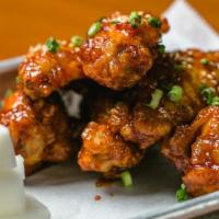 Korean Fried Chicken Wings · double fried, sweet, sticky, slightly spicy, sesame seeds