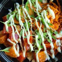 Poke Rice Bowl · raw cubed salmon, tuna, veggies, spicy korean & sesame sauces
