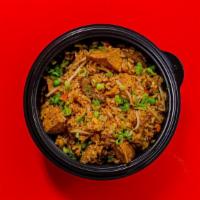 Wok Fried Rice · stir fried with egg, onion, bean sprout, peas, carrot, scallion