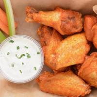 6 Classic Bone-In Wings · 6 Classic bone-in chicken wings tossed with wing sauce and served with fresh carrot & celery...