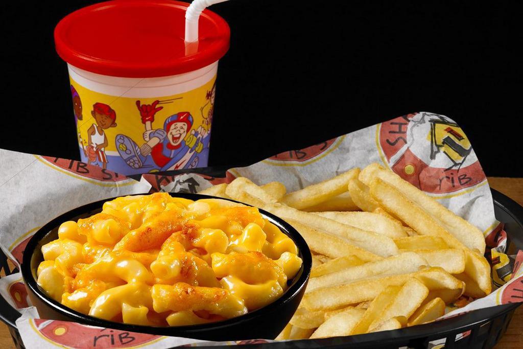 Kids Mac & Cheese · Served with a Side and Kids Drink
