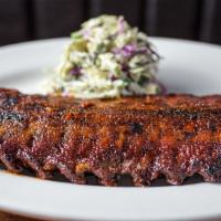 Fall Off The Bone Danish Barbecue Ribs · glazed with housemade bbq and choice of side