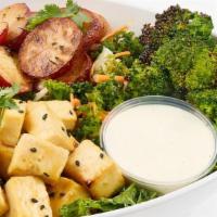 Vegan Miso Tofu · Available in Regular or Large Bol. Kale Yeah!. Herb Roasted Potatoes. Ginger Broccoli. Miso ...