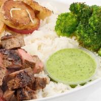 Steak & Potatoes · Available in Regular Bol or Large Bol. Jasmine Rice. Ginger Broccoli. Herb Roasted Potatoes....