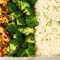 Asian Inspired Family Meal  · Jasmine Rice. Asian Sweet Potato Noodles. Ginger Broccoli. Teriyaki Chicken. Fresh Chopped C...