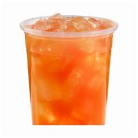 Fresh Brewed Strawberry Tea · Perfectly brewed and made fresh when you order, with real strawberries.