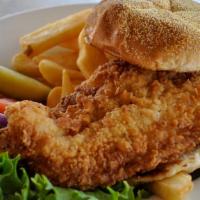 Grouper Sandwich · Lightly breaded and fried grouper, served on a toasted bun with fresh lettuce, sliced tomato...