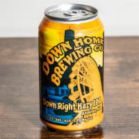 Down Right Hazy Ipa 5.7% Abv · Smooth silky coating of light citrus with a smooth galaxy hops finish.