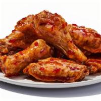 Naked Wings · Non breaded wings with your choice of sauce and dressing. 720-1130 cal | ranch or bleu chees...