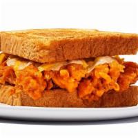 Chicken Tender Melt Sandwich · Chicken tenders tossed with your choice of wing sauce, topped with cheddar and provolone che...