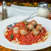 Spaghetti With Sal'S Signature Meatball · 