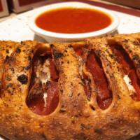 Meat Calzone (Small) · Meatballs, Italian sausage, pepperoni, ricotta
cheese, mozzarella cheese.