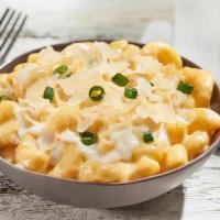 Loaded Mac & Cheese (Premium Side) · Creamy mac & cheese mixed with alfredo sauce, three-cheese blend, parmesan cheese, and toppe...
