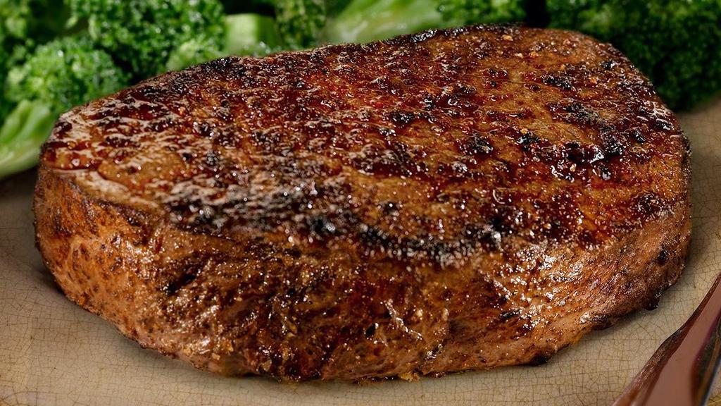 Top Sirloin Steak* Family-Style Meal · Four of our tender, juicy 6-oz. sirloins perfectly seasoned O’Charley’s style.  Served with rolls and your choice of two of our delicious family-size sides. Serves 4. Please note that all four steaks will be prepared to the same temperature.