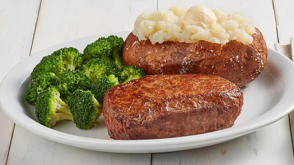 Top Sirloin* · Perfectly seasoned, juicy sirloin. Served with two sides.