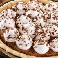 Whole French Silk Pie · Semi-sweet chocolate blended into a velvety, smooth filling. Topped with whipped cream and c...