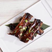 Bbq Spareribs · oven roasted spare ribs brushed with a bbq glaze