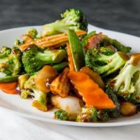 Mixed Vegetable With Garlic Sauce · Spicy.