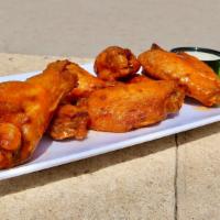 8 Wings · Served with celery sticks and a choice of ranch or blue cheese dressing.
