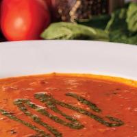 Tomato Basil Soup · Russo's family favorite. Roasted Roma tomatoes and the freshest basil, simmered in a creamy ...