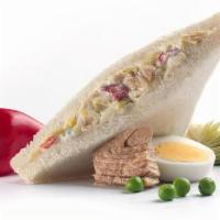 Ensaladilla Sandwich · Sandwich ensaladilla. The world's most famous sandwich. Made with tender Rodilla artisan san...