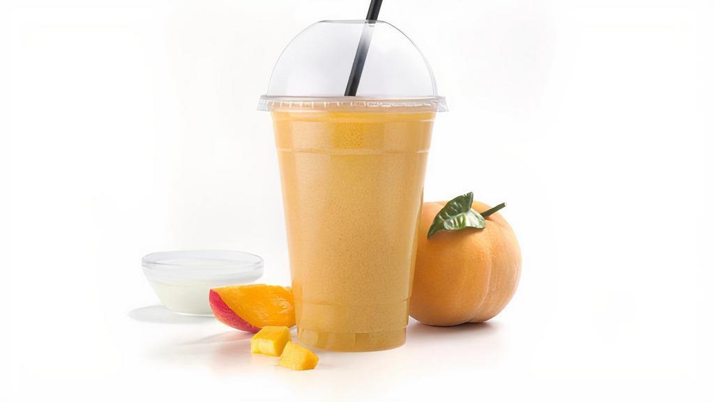 Mango And Peach Smoothie (16 Oz. ) · Smoothie melocoton y papaya.