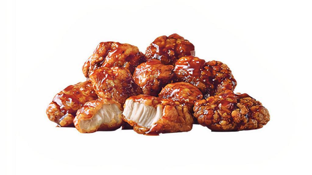 Honey Bbq Sauced Jumbo Popcorn Chicken® · Our Jumbo Popcorn Chicken made with breaded 100% all-white meat chicken and coated in a tangy Honey BBQ sauce. This cravable favorite makes for a great snack or paired as a meal.