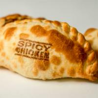 Spicy Chicken · Spicy. Mild. Each empanada. Chicken, onions, red bell peppers, Tabasco sauce, hard-boiled eg...