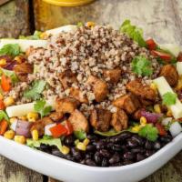 Quinoa Adobe Bowl · This protein-packed menu item is made with quinoa, adobe chicken or Certified Angus Beef® st...