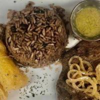Kids Plate Of Baby Steak With French Fries Or Rice · 