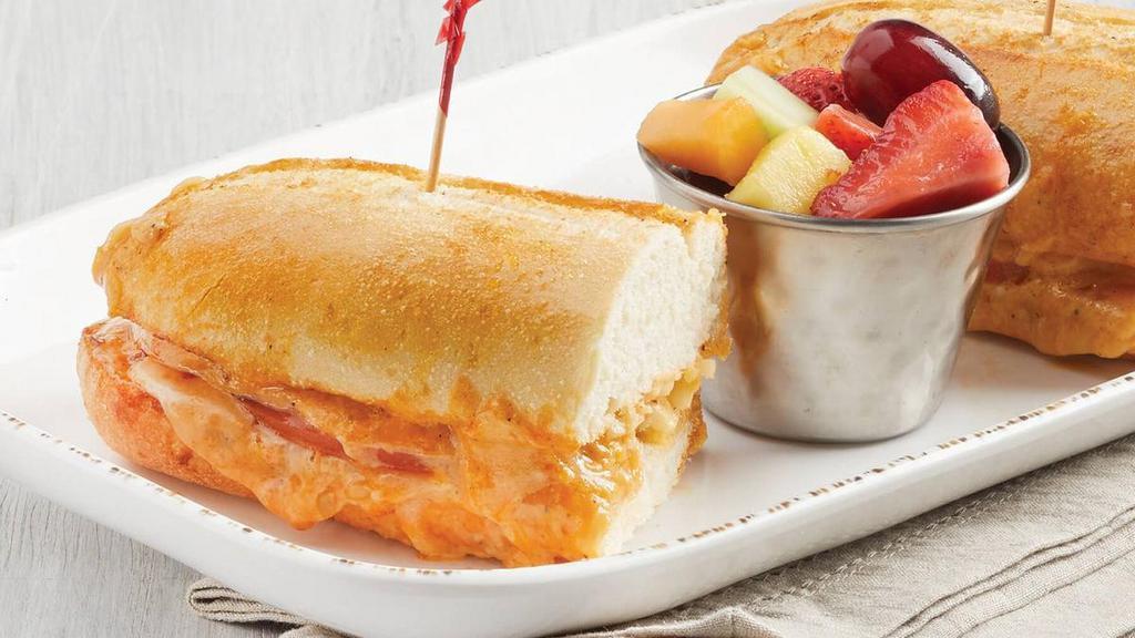 Pimiento Cheese · Scratch-made with aged yellow and Vermont white cheddar with tomatoes on Parisian bread. (N)(V)