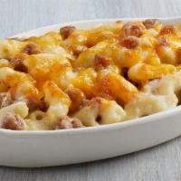 Cheeseburger Mac & Cheese · Blend of cheeses folded into elbow pasta, ground beef, topped with shredded Cheddar and bake...