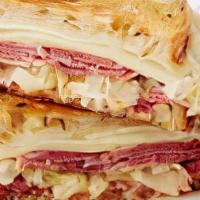 Pastrami Reuben · Pastrami on Rye covered with Sauerkraut and Melted Swiss