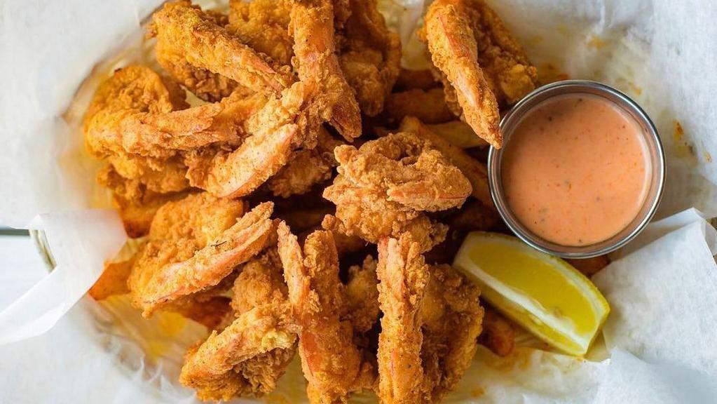 Fried Shrimp Basket (10) · All baskets come with Cajun fries. Fries can be substituted with corn or potatoes or steamed rice.