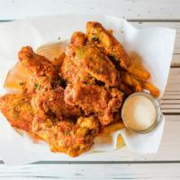 Chicken Wings Basket (8) · Cajun or lemon pepper.
All baskets come with Cajun fries. Fries can be substituted with corn...