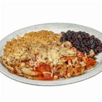 Pollo Chipotle · Grilled chicken cooked with pineapple and chihuahua cheese on top. Served with rice beans an...