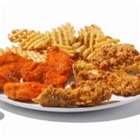 Tenders\5Pc Bone-In Wings & Waffle Fries · Crispy, hand-breaded tenders (3) perfect for dipping in your favorite sauce or dressing and ...