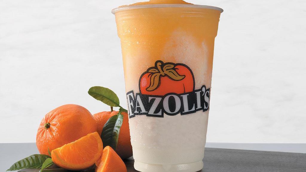 Orange Frost Italian Ice · A rich and creamy frozen beverage made with candied orange syrup, vanilla ice cream, and lemonade