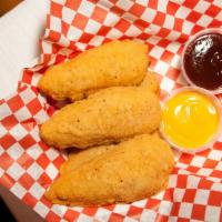 Chicken Tenders With Honey Mustard & Bbq · Select crispy chicken tenders fried in a cop's meat batter served with honey mustard and Swe...