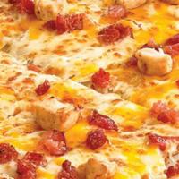 Chicken Bacon Club · Traditional crust topped with 100% Real Cheddar Cheese, Premium Chicken, Bacon and Bruschett...